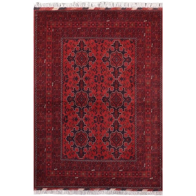 Vintage Biljik Khal Mohammadi Axel Red/Blue Rug - 4'11'' x 6'6''
