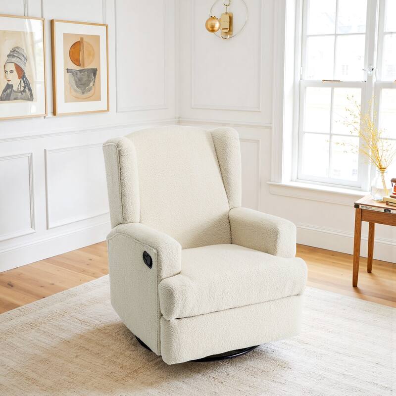 31'' W Wingback Manual Glider Swivel Rocker Recliner Nursery Chair