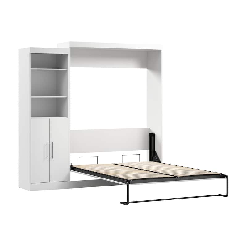Nebula Queen Murphy Bed with Closet Organizer (90W) by Bestar