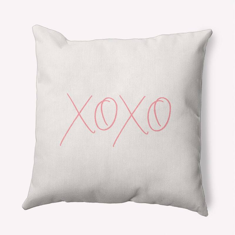 Modern XOXO Valentine's Day Decorative Indoor Pillow - 18" x 18" - Pink Icing