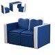 preview thumbnail 11 of 16, Qaba Kids Sofa 2-in-1 Multi-Functional Table Chair Set 2 Seat Couch Storage Box Soft Sturdy