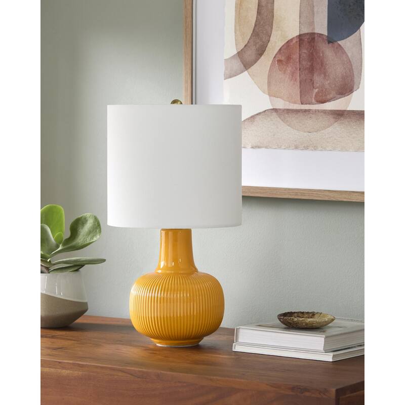 Livabliss Ormelle Traditional Accent Table Lamp - 19"H x 10"W x 10"D - Yellow