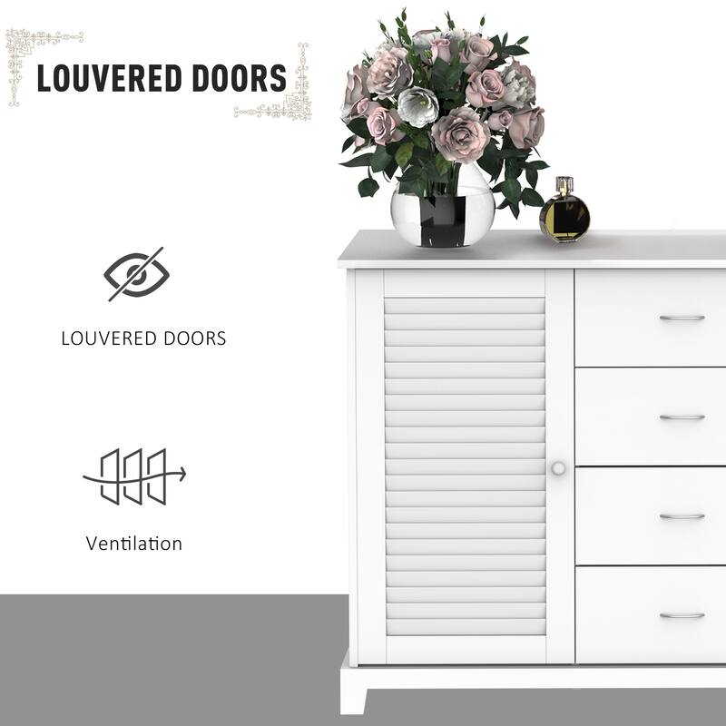 47" Sideboard Buffet Cabinet with Storage Drawers and Elevated Base for Kitchen & Dining