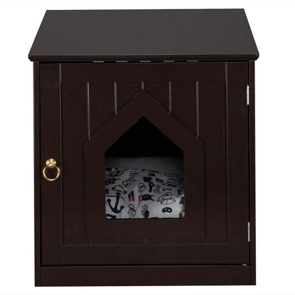 FCH Single Door Cat Litter Box Cat House White/Coffee. Opens flyout.