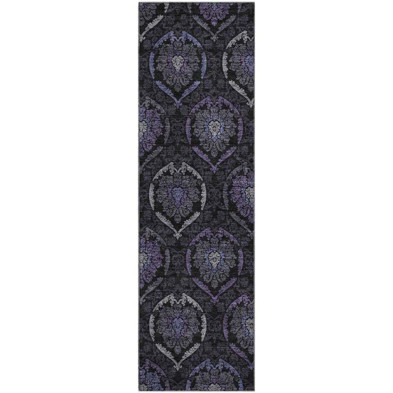 Premium Washable Super Soft Damask Glam Mayfield Rug