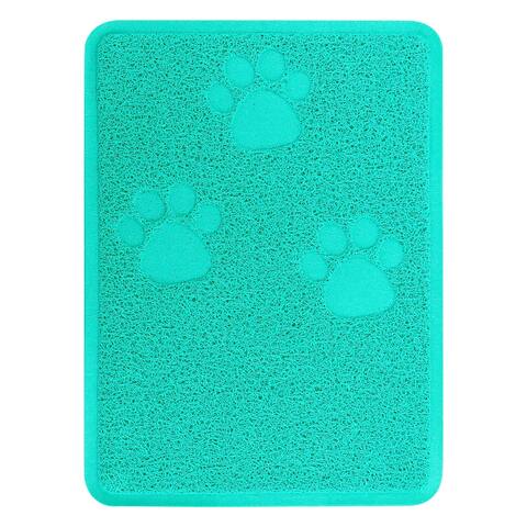 Gibson Everyday Pet Elements 18.5 x 13.78 In Paw Print Placemat Turq - 18.5 x 13.78 In
