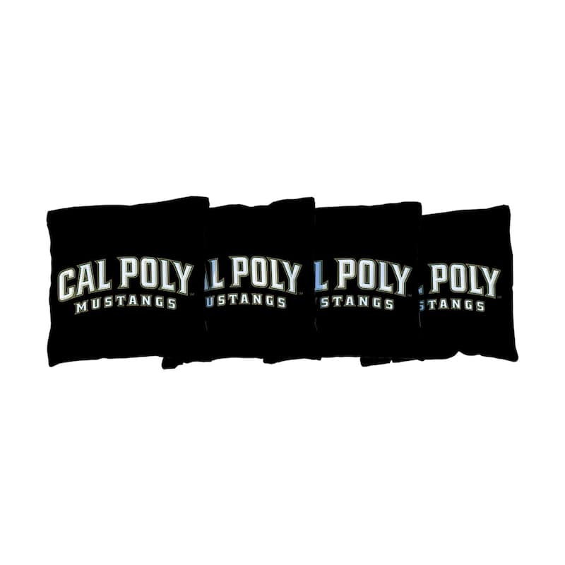 Cal Poly Mustangs Black Cornhole Bags - Corn Filled