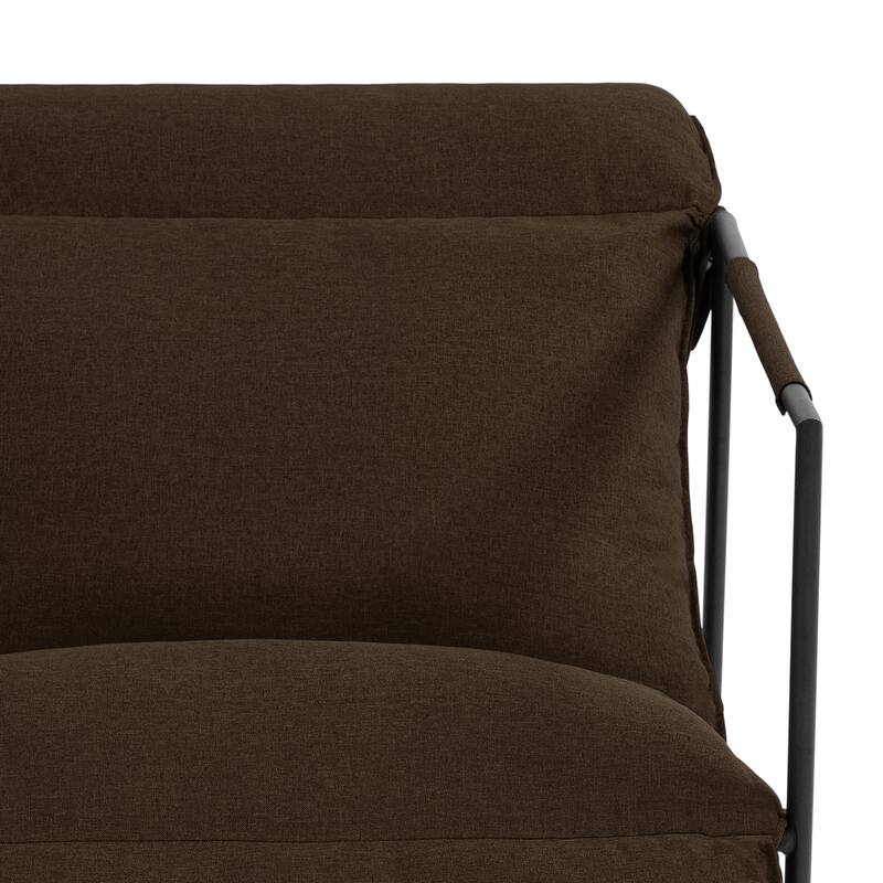 Metal Framed Sling Accent Chair with Bag Cushion