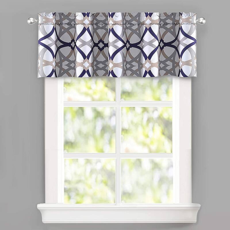 DriftAway Alexander Spiral Geo Trellis Pattern Window Curtain Valance 52 x 14