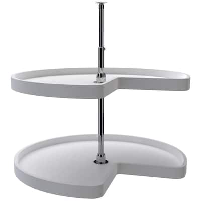 Rev-A-Shelf RAS Polymer 32 Inch Pie Cut 2 Shelf Lazy Susan Set with