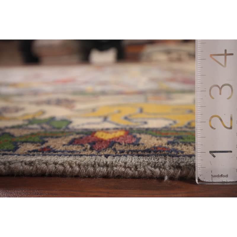 Hunting Animals Design Ziegler Indian Area Rug Handmade Wool Carpet - 8'11"x 12'0"