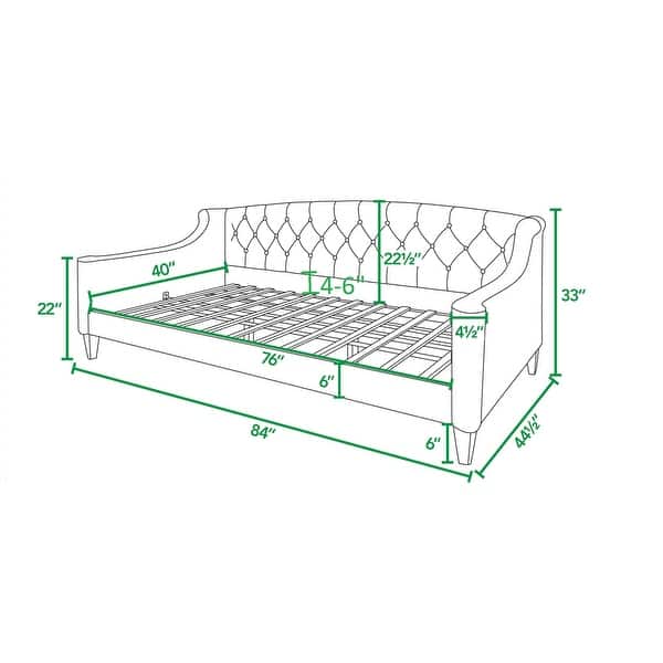 Lucy 84" Mid-century Modern Upholstered Tufted Twin Daybed