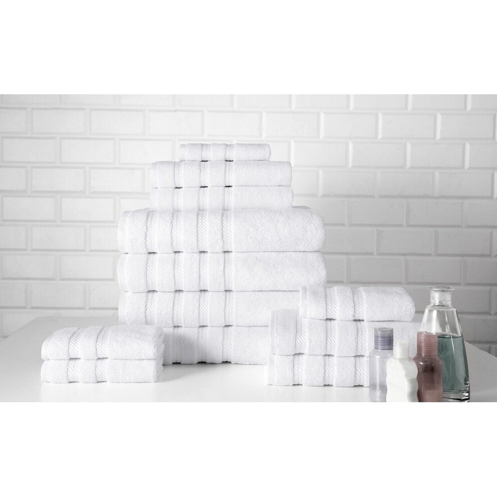 Antalya Hotel Collection Turkish Cotton Bathroom Towel 12 Pc Family Set -  Bed Bath & Beyond - 9603363