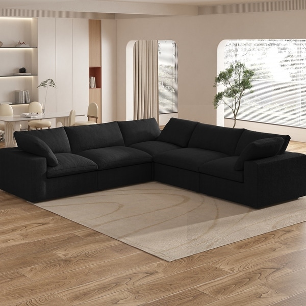 Black couch l shape discount