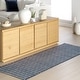 preview thumbnail 12 of 18, Home Conservatory Optic Diamond Handwoven Cotton Area Rug 2'6" x 8' Runner - Blue - Runner