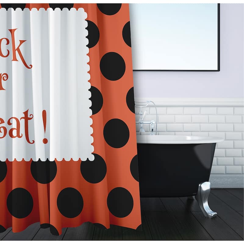 Halloween Trick or Treat Dots Shower Curtain