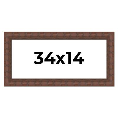34x14 Frame Pewter Solid Wood Picture Frame Width 1.625 Inches | Interior Frame Depth 0.6875 Inches