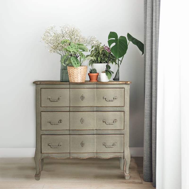 Distressed Wood 3-Drawer Dresser