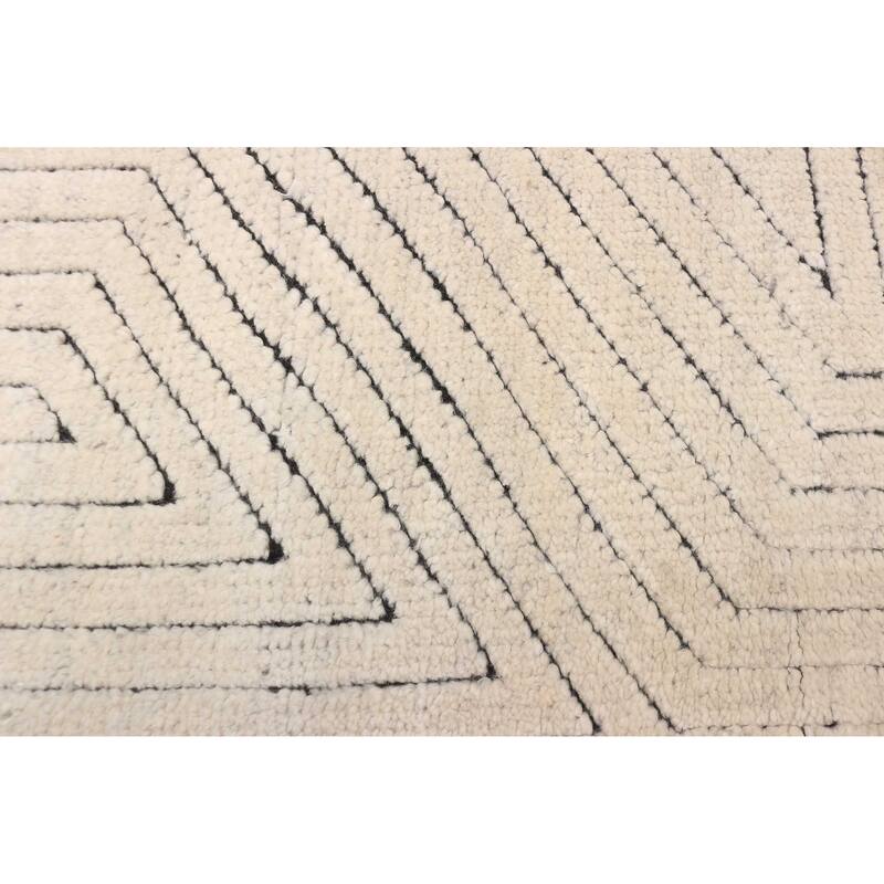 ECARPETGALLERY Hand-knotted Tangier Ivory Wool Rug - 5'9 x 7'9