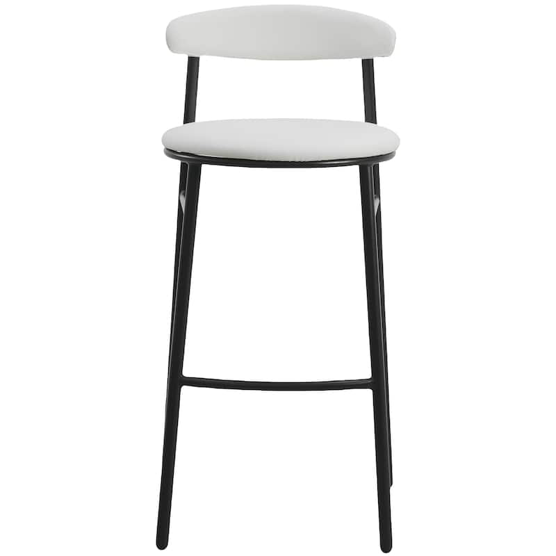Upholstered Leather Bar Stool Accent Kitchen Chair Lume Collection Set of 2
