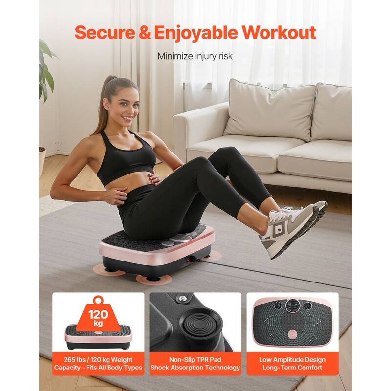 Pink 3D Vibration Plate Exercise Machine 99 Speed Levels, Foot Massage Mat with 22 Magnets - 20.87 x 12.60 x 5.51 in