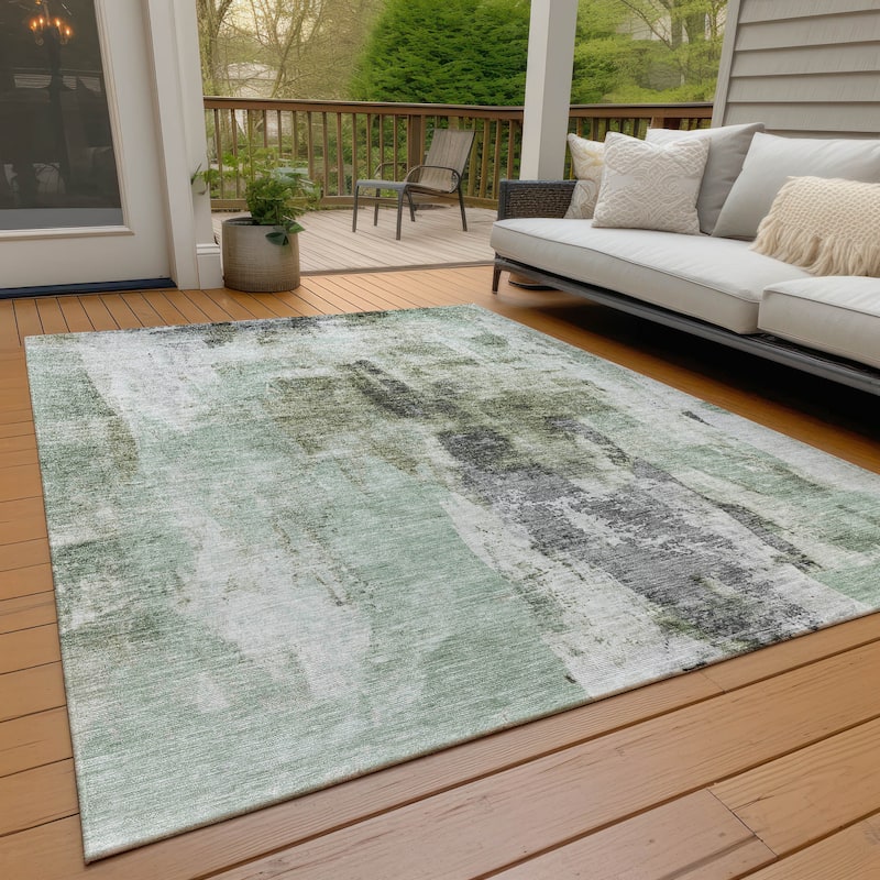 Machine Washable Indoor/ Outdoor Contemporary Chantille Rug