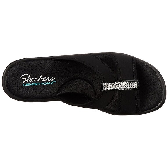 skechers women's rumblers 2 strap slide wedge sandal