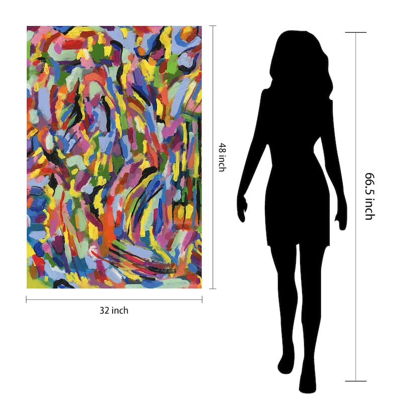 "Rules of the Rainbow I" Frameless Free Floating Tempered Glass Panel Graphic Wall Art