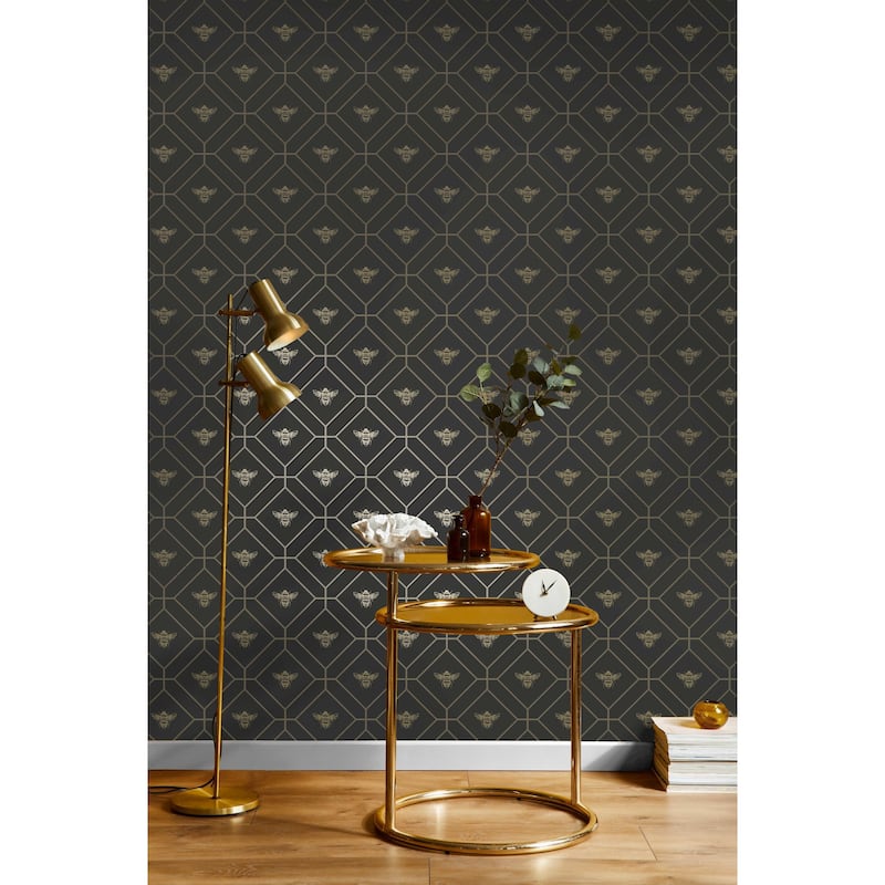 Honeycomb Bee Geometric Non-Pasted Wallpaper – 396in x 20.8in