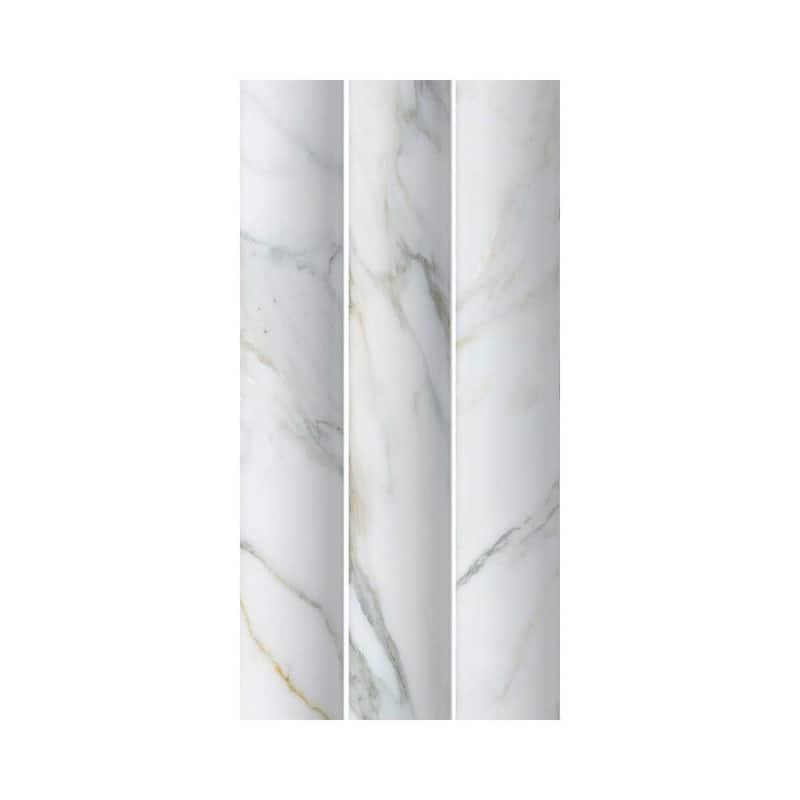 Lyrical 4.5x9 Matte Marble Look Porcelain Fluted Ribbed Tile - Wall, Backplash