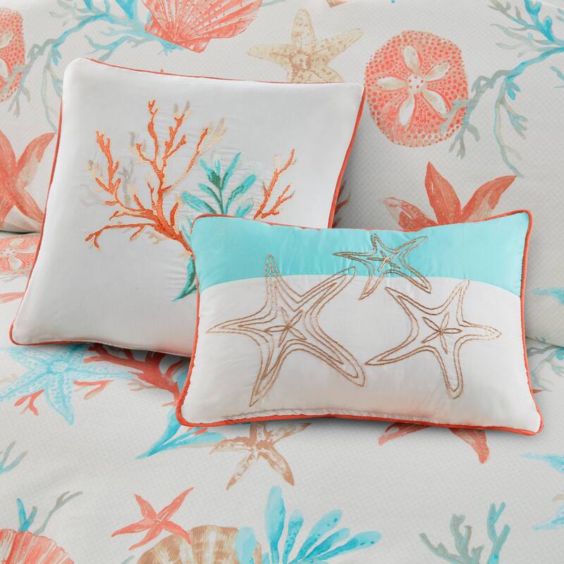 GDF Studio - Pebble Beach Cotton Sateen Duvet Cover Set with Decorative Pillows