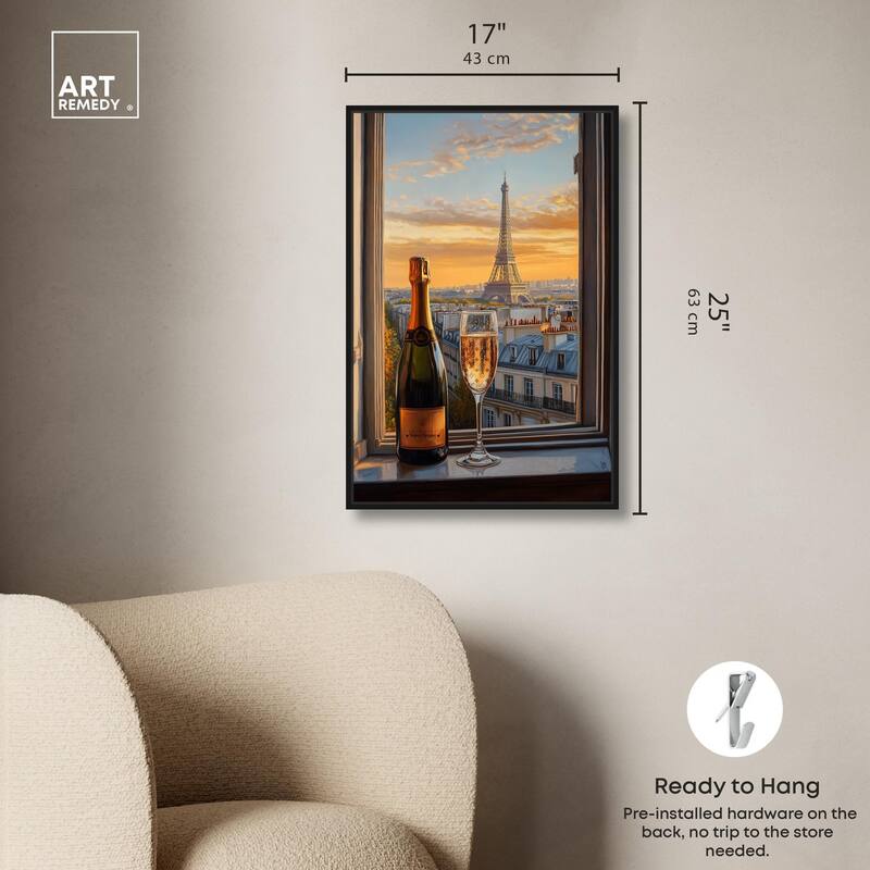 Classy Drink in Paris Canvas by Art Remedy