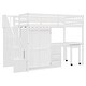 preview thumbnail 8 of 58, Twin Size Multifunctional Loft Bed with Wardrobe With Shelves,A Side Desk With 2 Drawers,A Movable Table
