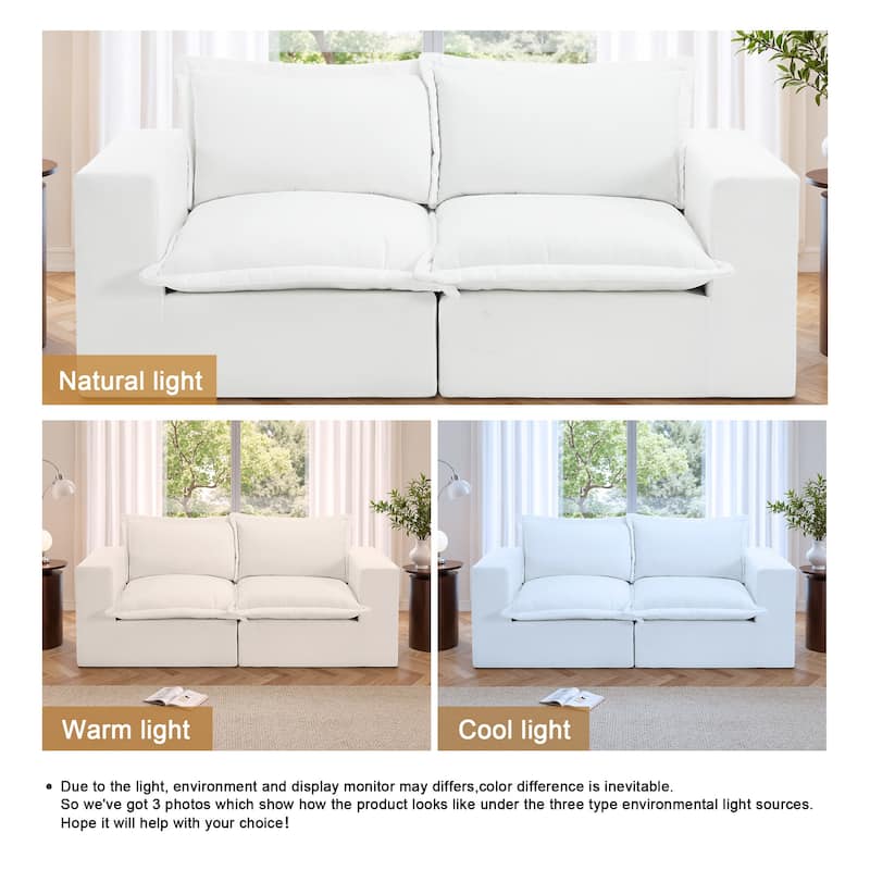 No Assembly Chenille Modular Sectional Sofa Comfy Cloud Couch