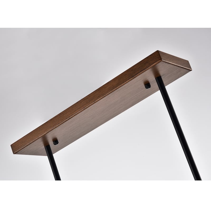 Enija Imitation Wood Grain/Matte Black 6-light Chandelier