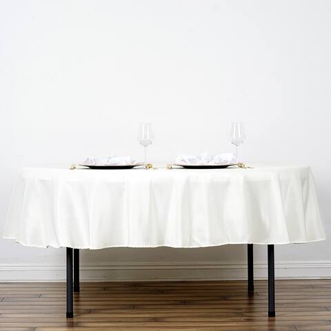 12 Pcs Polyester Tablecloths Party Catering Kitchen 70" Round Ivory