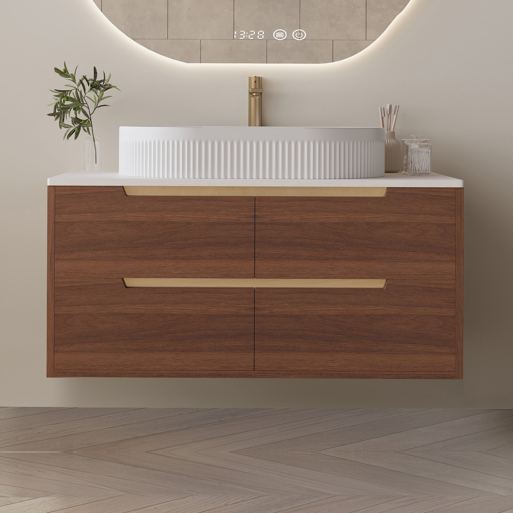 Option Walnut,Gold,White