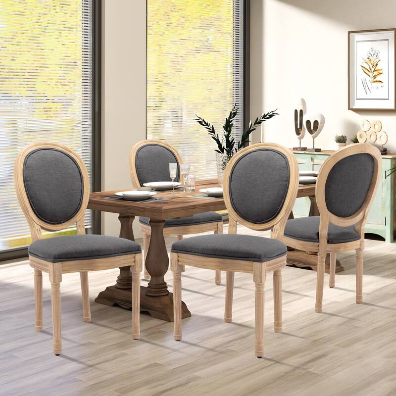 French Chair Dining Chair Solid Wood with Nailhead Trim Set of 2