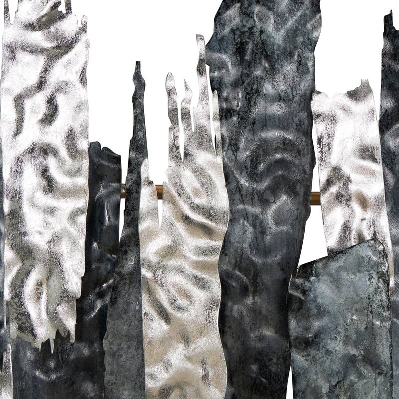 Metal Abstract Layered Wall Decor with Silver Accents - Blue - Roche River Decor