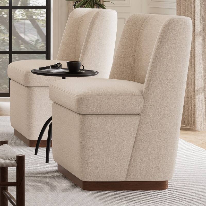 Modern Accent Chair Set of 4, Armless Chairs for Dining Room, Living Room, Bedroom