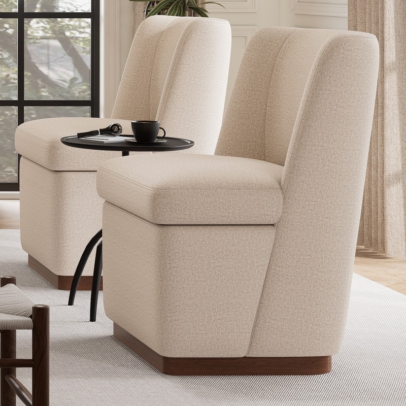 Modern Upholstered Accent Chair with Back for Dining Room, Living Room, Bedroom