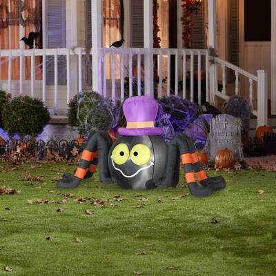 Gemmy Airblown Outdoor Spider w/Top Hat, 2.5 ft Tall, black