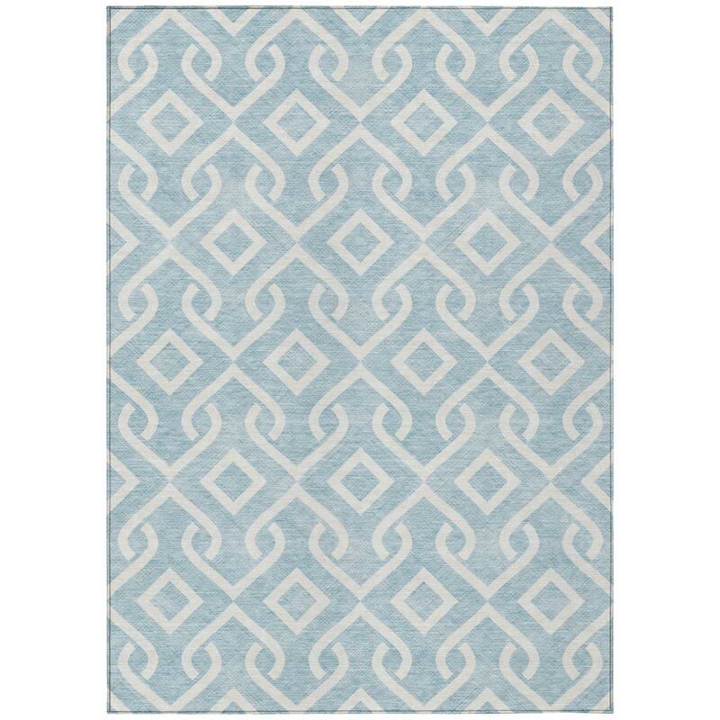 HomeRoots Geometric Transitional Rectangle Outdoor Rug