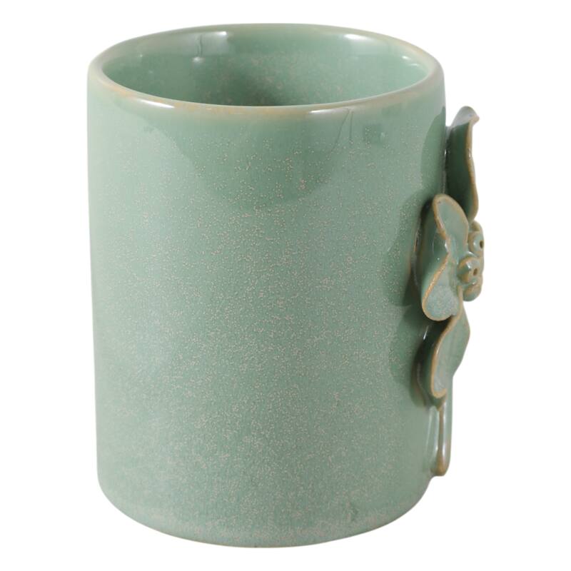 Ceramic Cute Pencil Cup Decorative Flower Office Desk Accessory