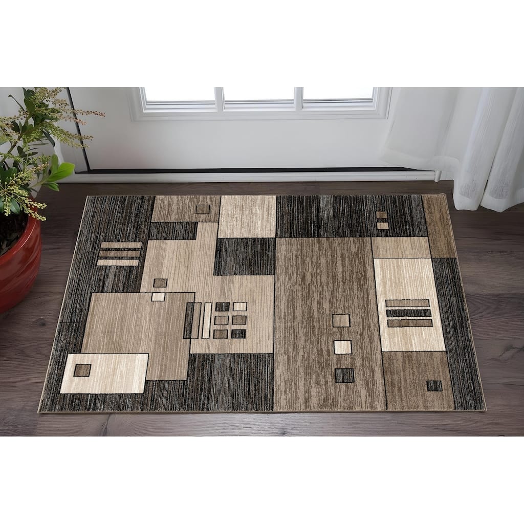 HomeRoots Geometric Modern Rectangle Area Rug