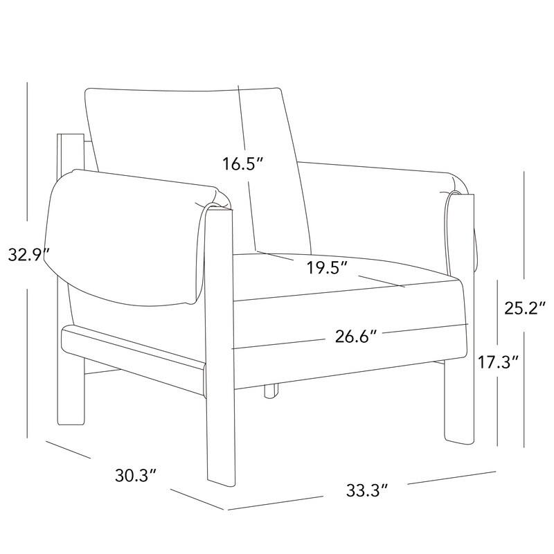 Carol Mid Century Modern Upholstered Accent Arm Chair with Wood Legs