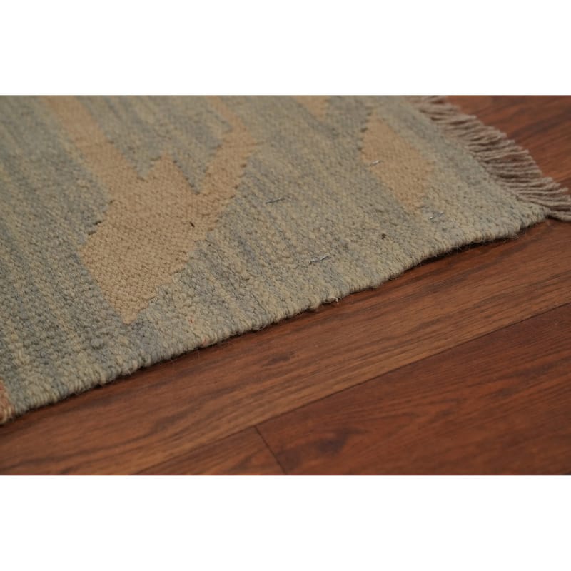 Hand Woven Oriental 100% Wool Carpet Southwestern Modern Oranges & Rust Kilim Area Rug - 6' 8'' X 4' 10''