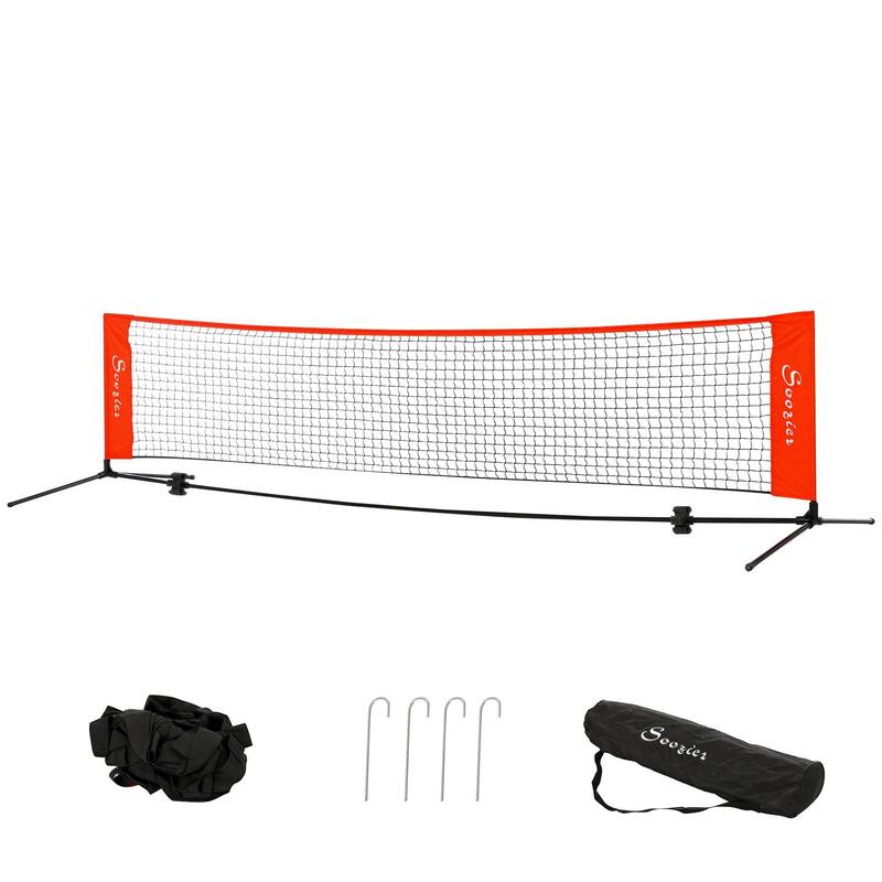 Soozier 23 ft Portable Double Sided Soccer Training Rebounder Trainer Net for Practice with Included Storage Bag, Red