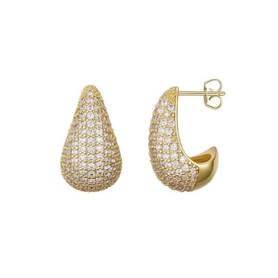 Victoria Townsend Gold Plated Cubic Zirconia Large Drop Earrings