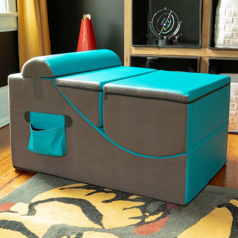 Jaxx Flexx V-Tex Convertible 3 in 1 Gamer Chair, Table, & Ottoman w/ Adjustable Headrest - Vinyl